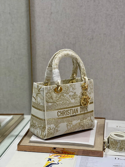 CD Golden Magpie 24 Lady Dior Bag Canvas 336736