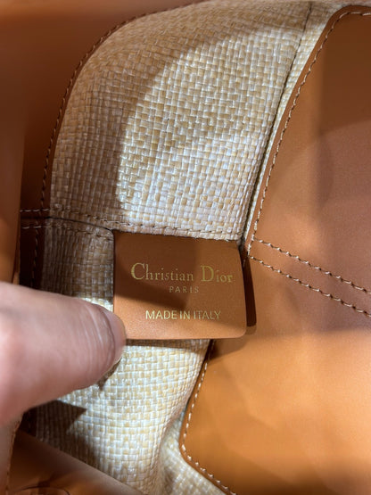 CD Small Dior Toujours Bag 23cm Natural Cannage Raffia 288656