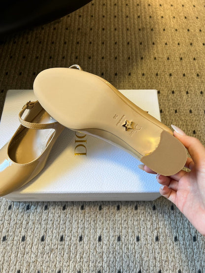 CD 25s D-Art Pumps 55mm Beige Patent Leather