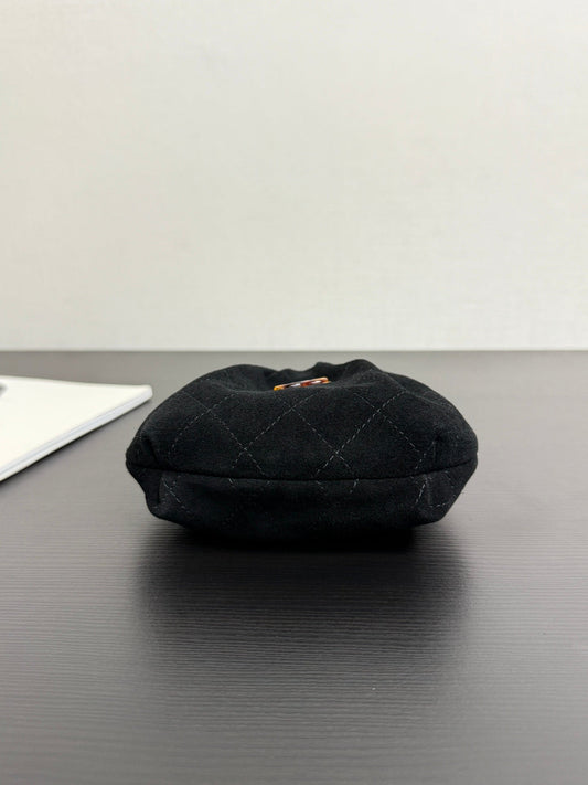 Chanel 2026 Mini Pouch 16cm Black Tortoiseshell Suede Effect Plexi