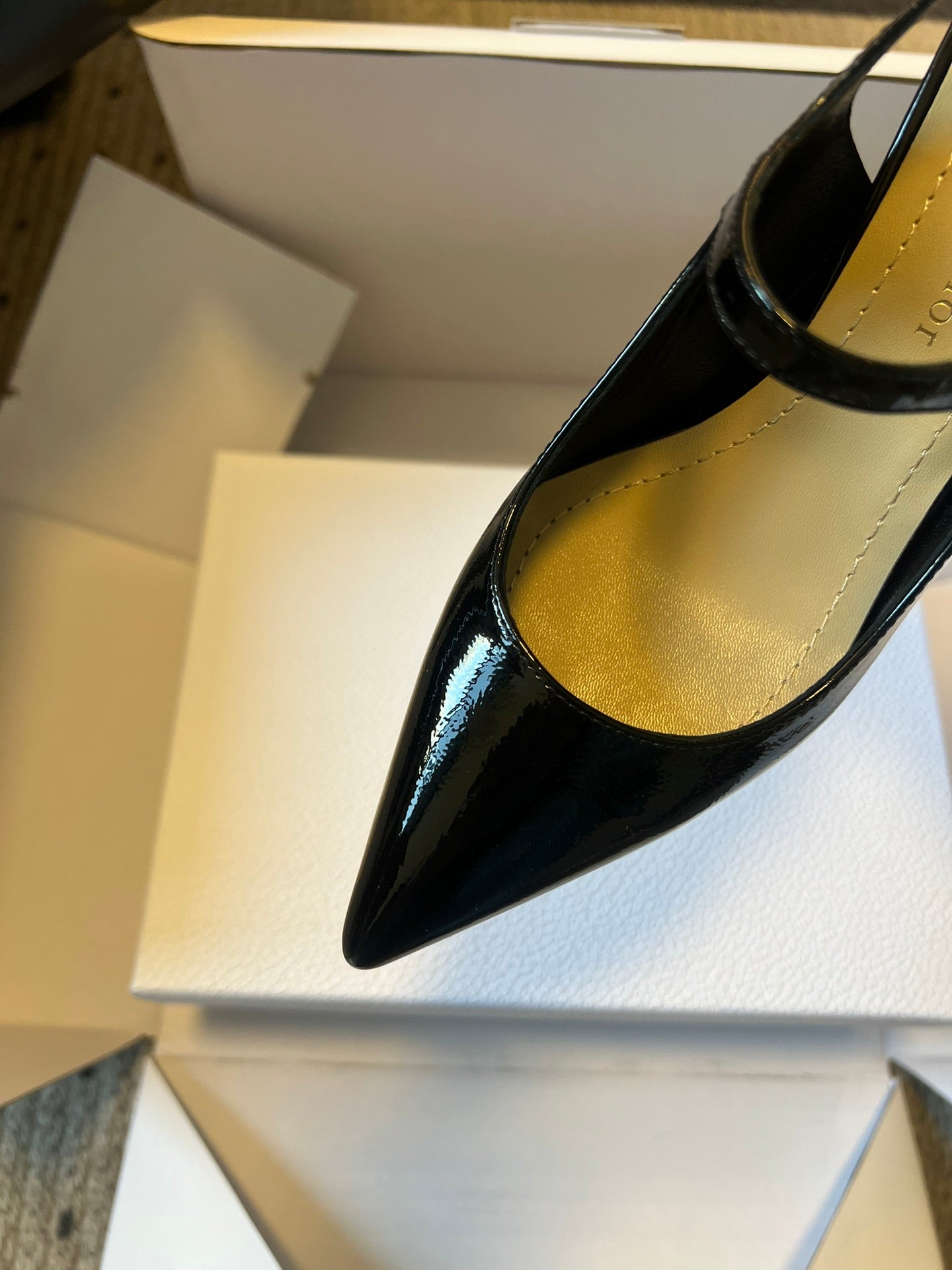 CD Icon Slingback 8cm Black Patent Leather 623093