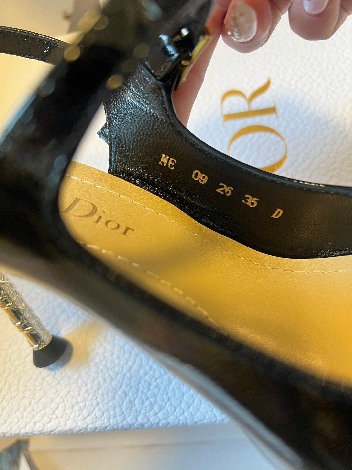 CD Icon Slingback 8cm Black Patent Leather 623093