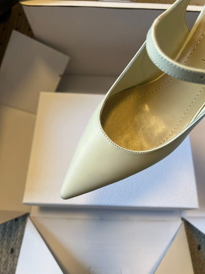 CD Icon Slingback 8cm Light Beige Sheepskin 623094