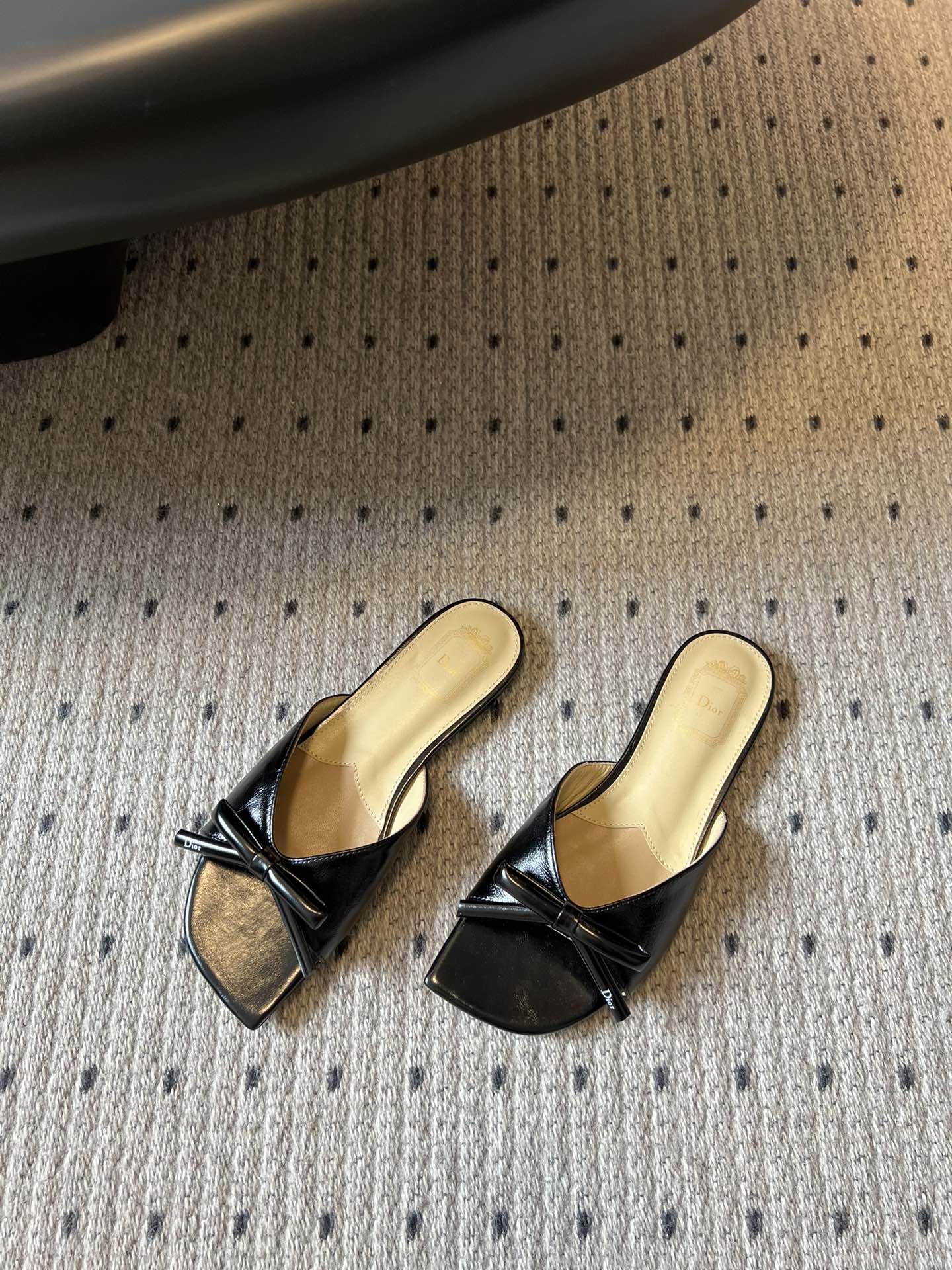 CD 26s Bow Slide Black Lambskin 819998