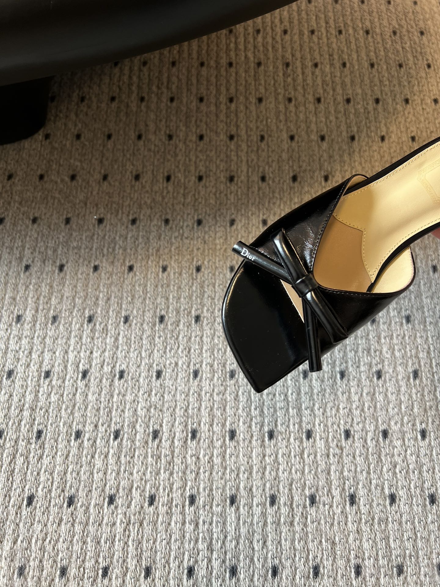 CD 26s Bow Slide Black Lambskin 819998
