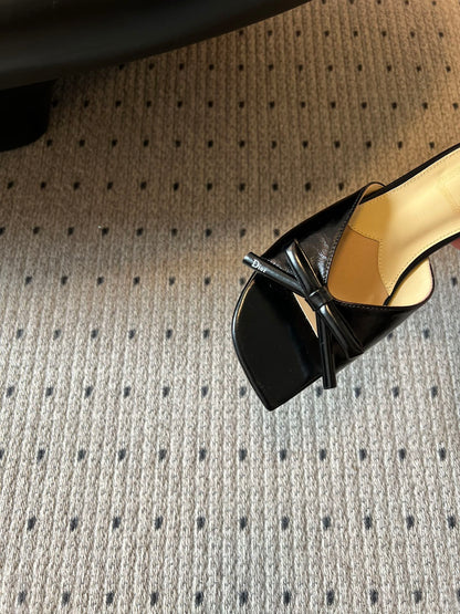 CD 26s Bow Slide Black Lambskin 819998