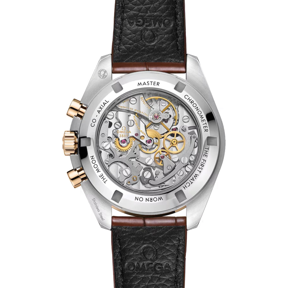 Speedmaster Moonwatch Professional Moonshine™ Gold and Steel 42mm ‑ Silver on Leather Strap