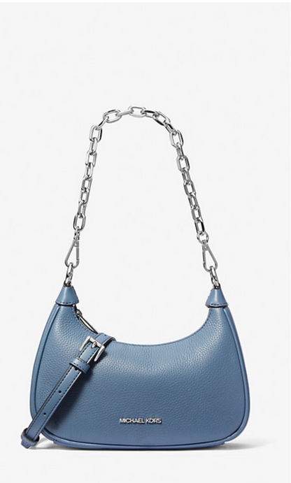 NWT Michael Kors Cora MEDIUM LEATHER Shoulder/Crossbody Bag in Blue