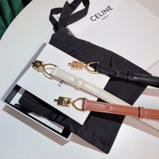 CEL Gold Buckle Belt 18mm Calfskin 176484