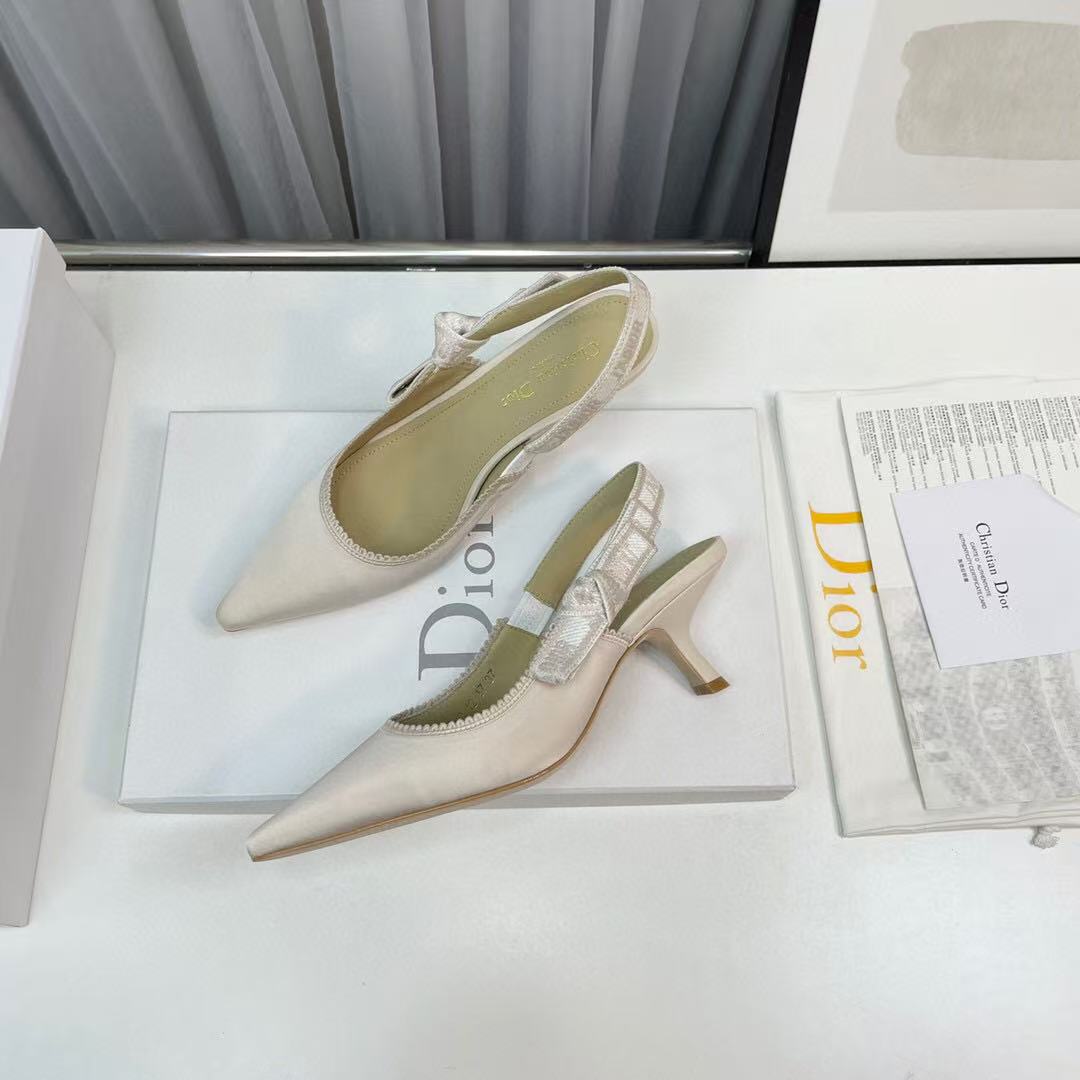 CD J'Adior Slingback Pumps 65mm Beige Satin