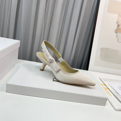CD J'Adior Slingback Pumps 65mm Beige Satin