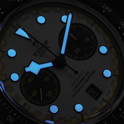 Black Bay Chrono "Carbon 26" 42mm - White on Rubber/Leather Strap