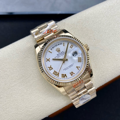 DAY-DATE 36MM GOLD CASE WHITE DIAL