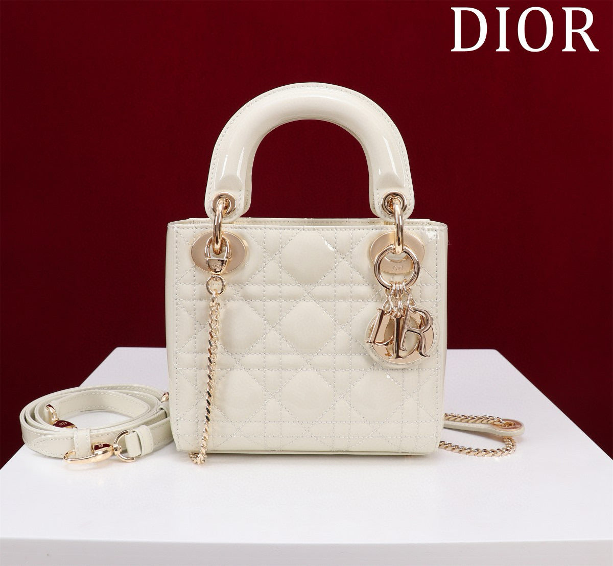 Mini Lady 17 My ABC White Patent Calfskin