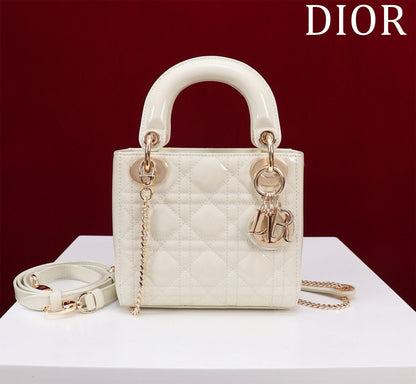 Mini Lady 17 My ABC White Patent Calfskin