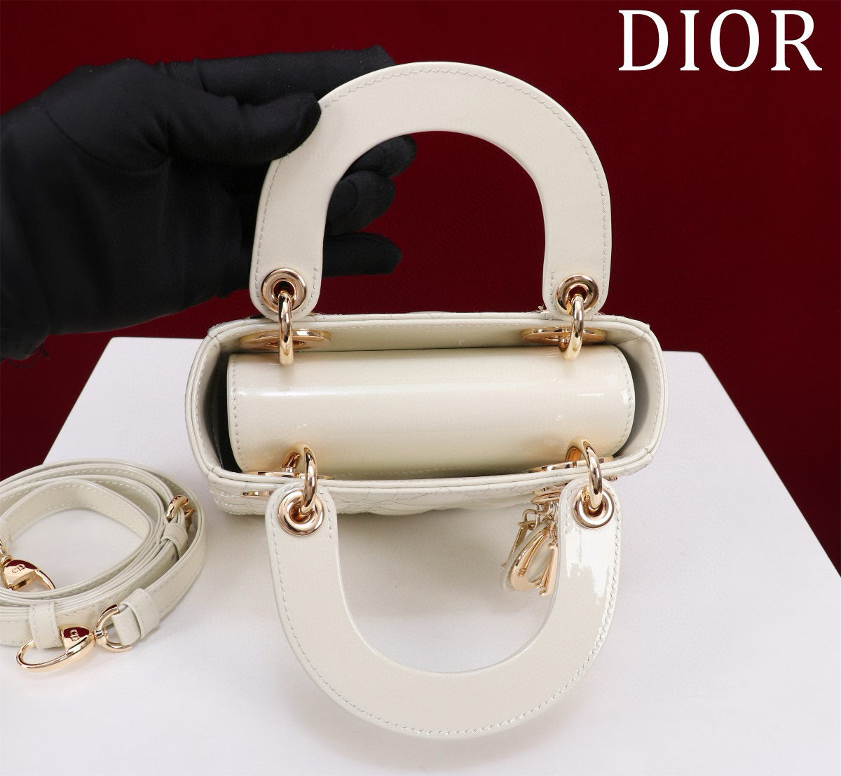 Mini Lady 17 My ABC White Patent Calfskin