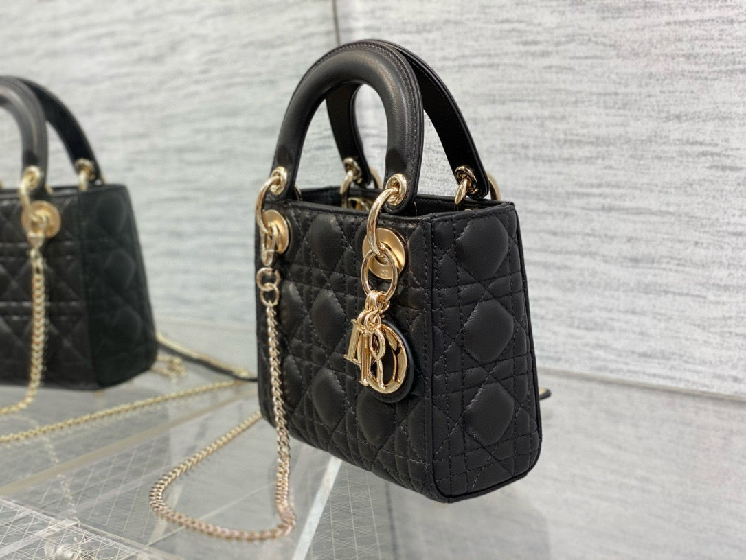 Mini Lady 17 My ACB Black Lambskin Light Gold Hardware