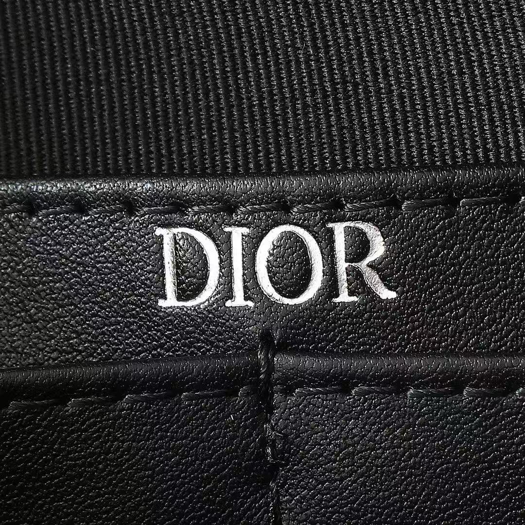 CD A5 Pouch Black Grained Calfskin with CD Icon