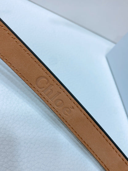 The Chloé Iconic Small Belt In Soft Black Calfskin And Brass