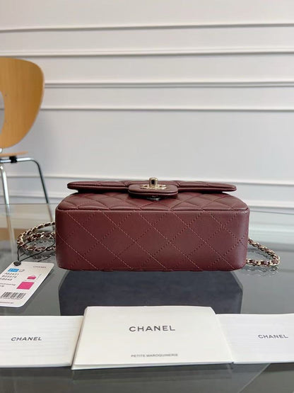 Chanel 20cm Bag Burgundy Lambskin