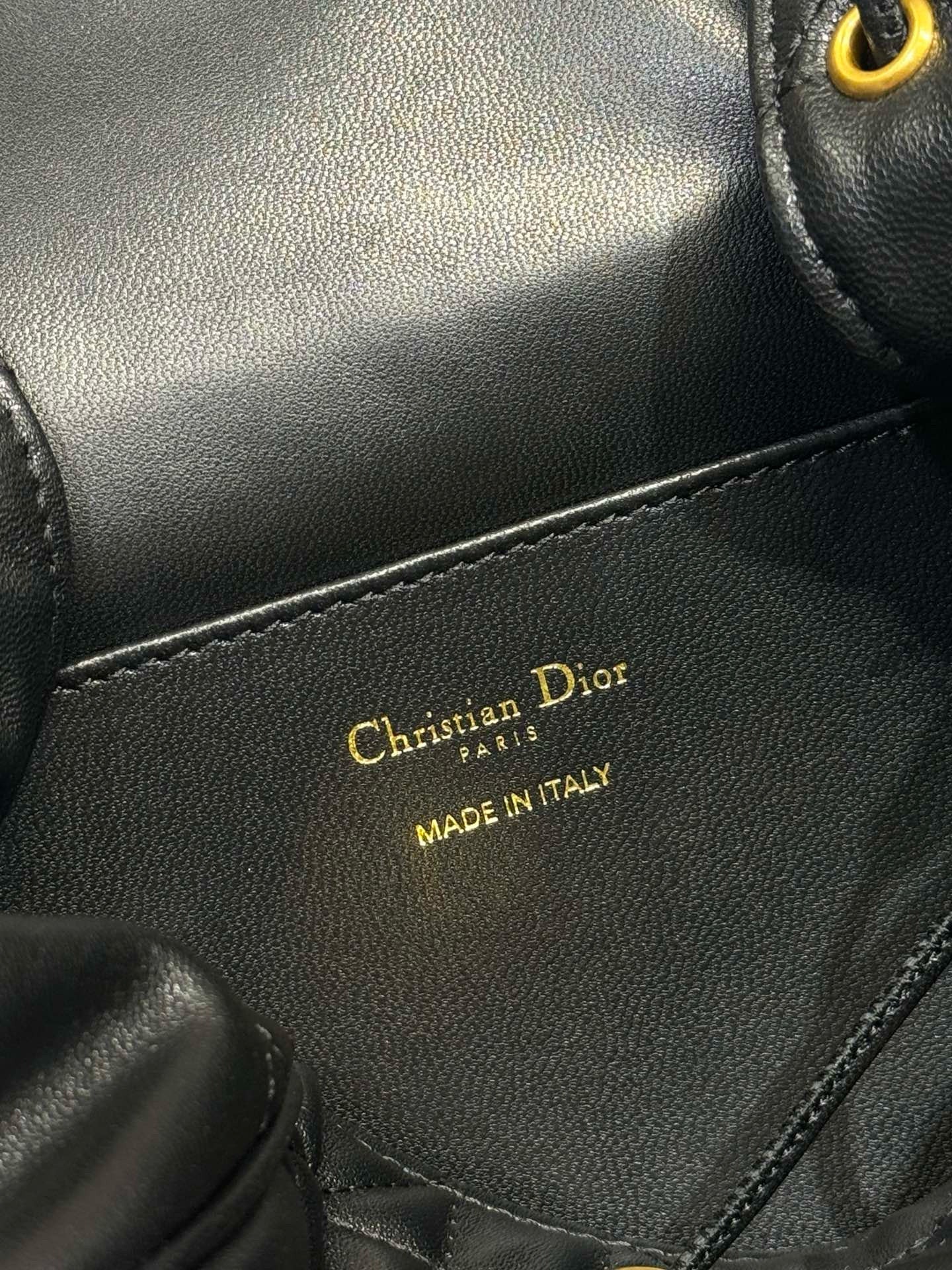 CD Caro Medium Size Backpack Black Sheepskin  23 x 26.7 x 12.5 cm
