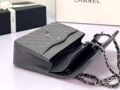 Chanel Flap Bag 30cm Tinware Ash Lambskin