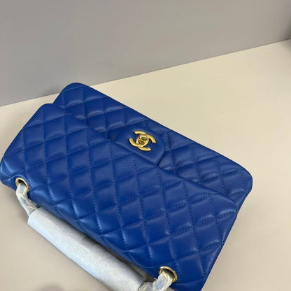 Chanel 2025 Classic Flap Bag 25cm Blue Lambskin