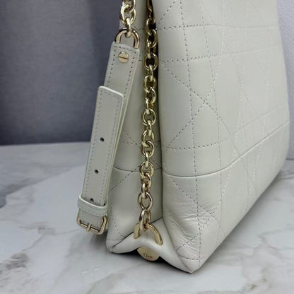 CD 26s Trianon Bag with Chain White Lambskin