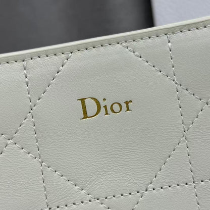 CD 26s Trianon Bag with Chain White Lambskin