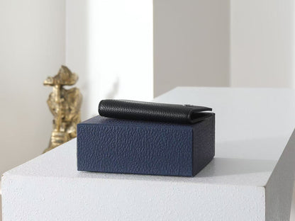 CD Icon Bifold Wallet Black Grain Leather
