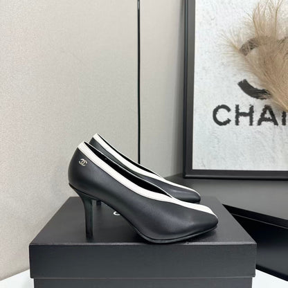 Chanel 2026 Pump 95mm Black White Lambskin
