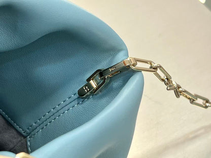 Dior 2026 Small Bow Bag 26cm Bleu Tourmaline Lambskin