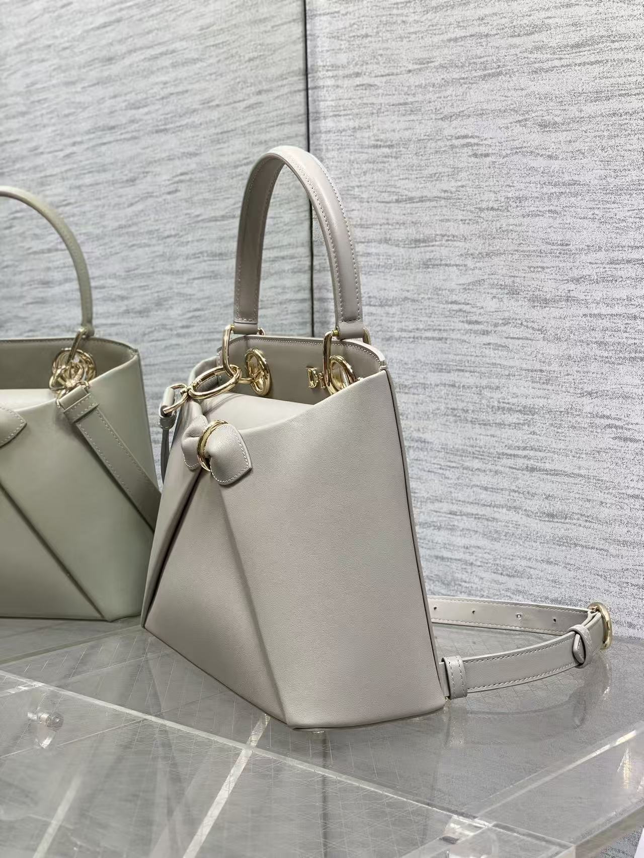CD 26s Small Cigale Bag Grey Lambskin