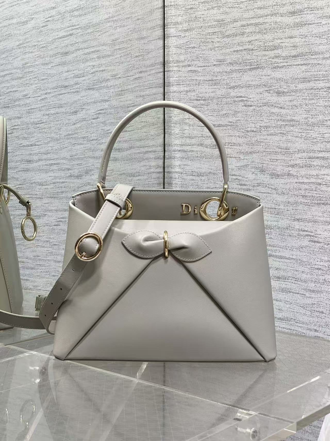 CD 26s Small Cigale Bag Grey Lambskin