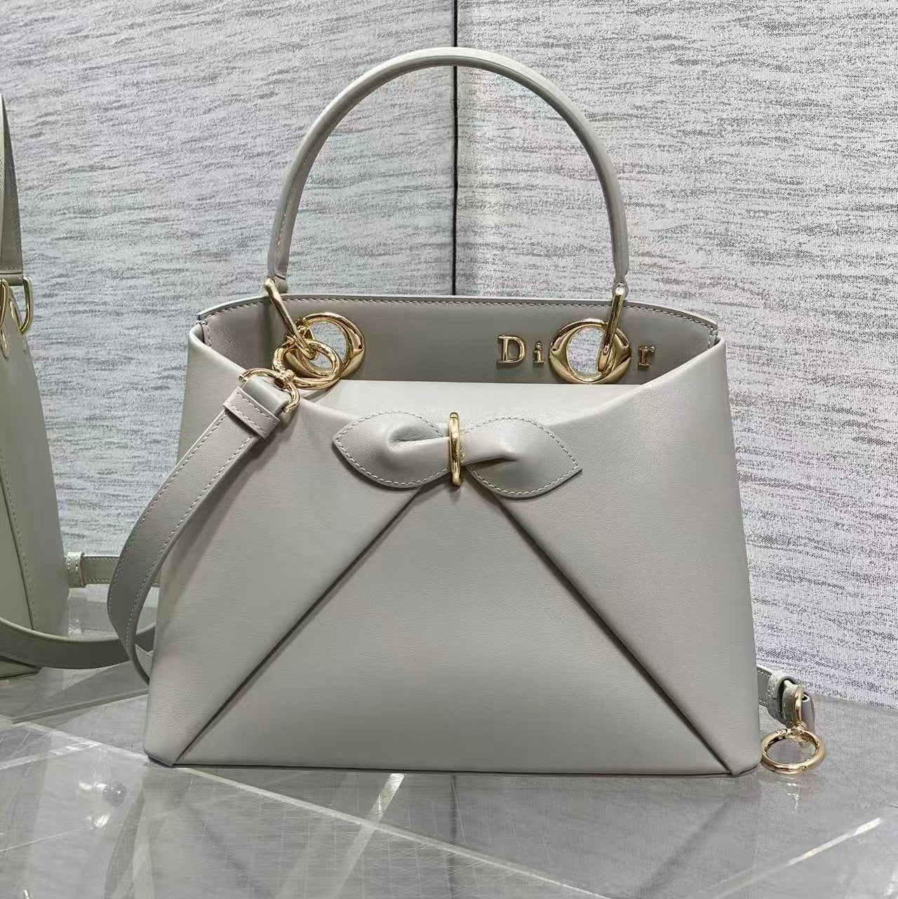 CD 26s Small Cigale Bag Grey Lambskin
