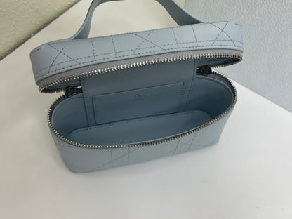 CD Trianon Soft Vanity Mini Bag Light Blue Macrocannage Lambskin
