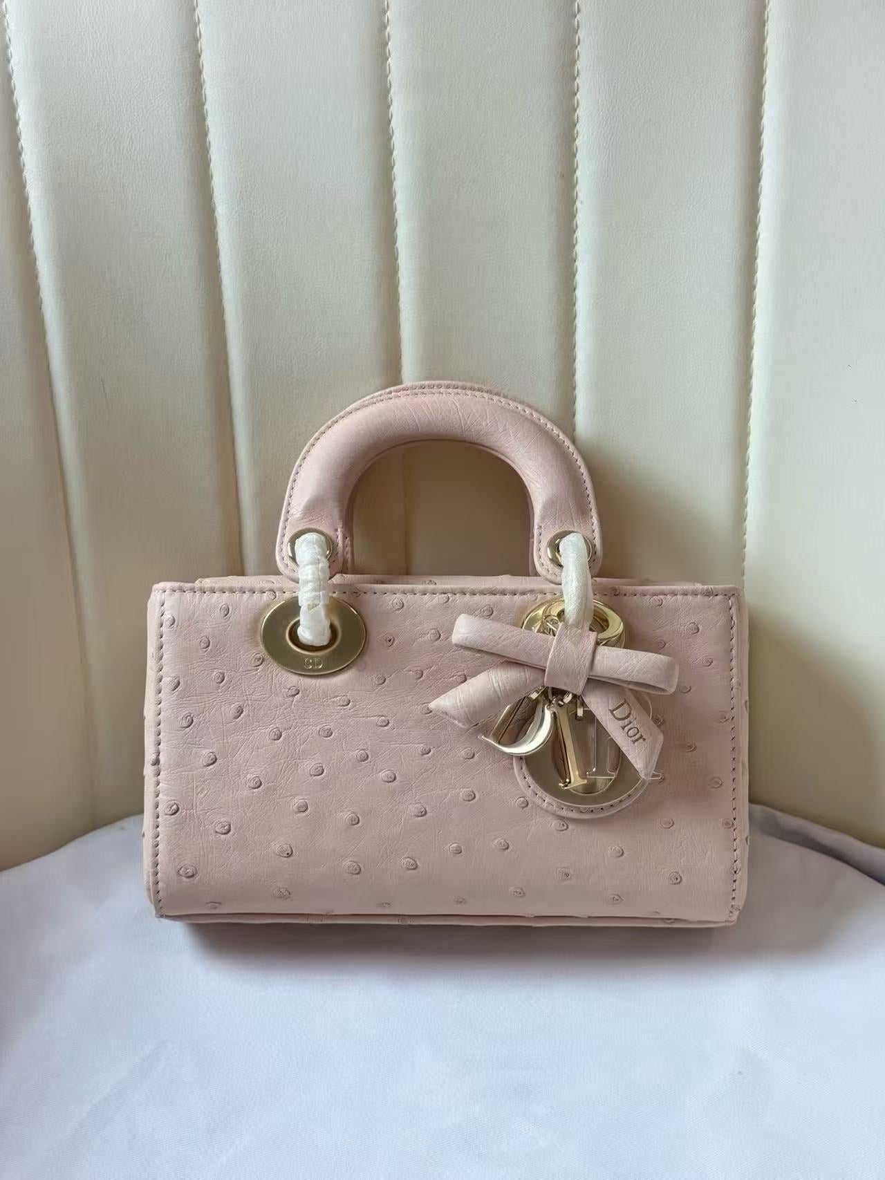 Dior 2026 Lady D-Joy Bag 19cm Ostrich Leather