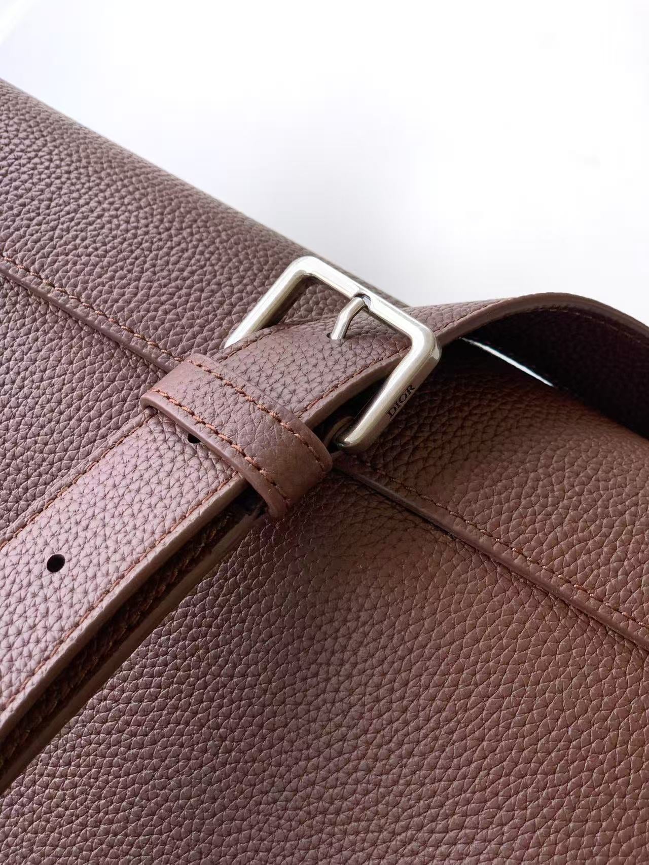 Dior 2026 Normandie Handbag 38cm Brown Grained Calfskin