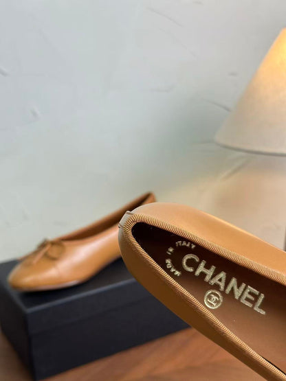 CC 26B Ballet Flats 1cm Camel Leather 122442