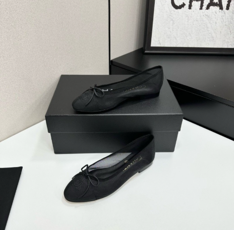 Chanel 2026 Ballet Flat Mesh Leather