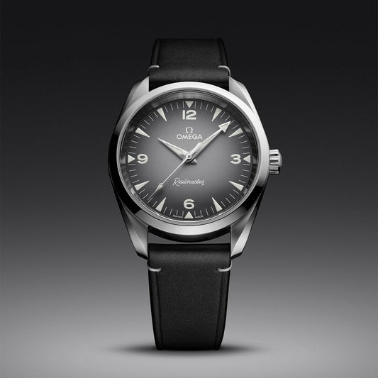 Seamaster Railmaster 38mm - Grey on Leather Strap