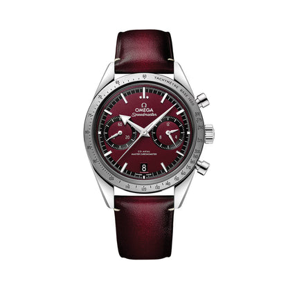 Speedmaster '57 40.5mm - Red on Leather Strap