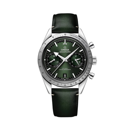 Speedmaster '57 40.5mm - Green on Leather Strap