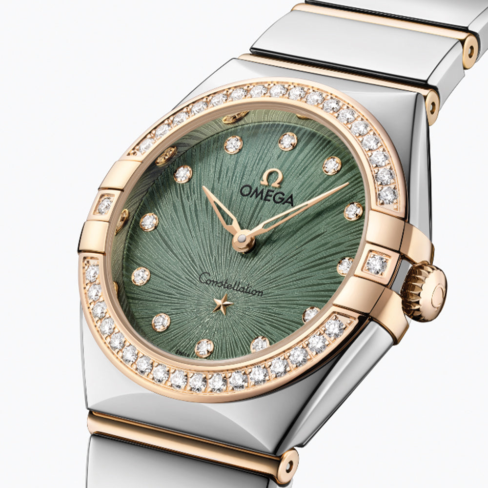 Constellation Diamonds Quartz Steel and Moonshine Gold 28mm - Green on Bracelet
