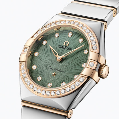Constellation Diamonds Quartz Steel and Moonshine Gold 28mm - Green on Bracelet