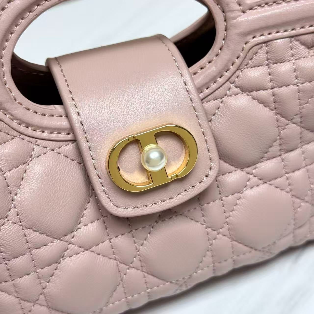 CD Jolie Top Handle Mini Bag Powder Pink Lambskin