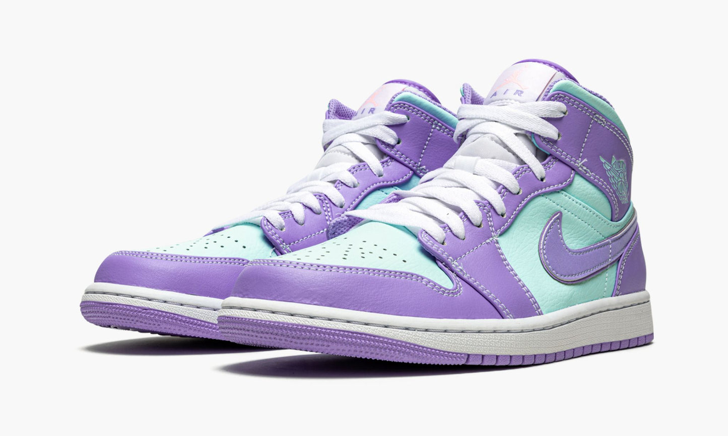 Air Jordan 1 Mid Purple Pulse / Glacier Blue Sneakers - Heritage Edition