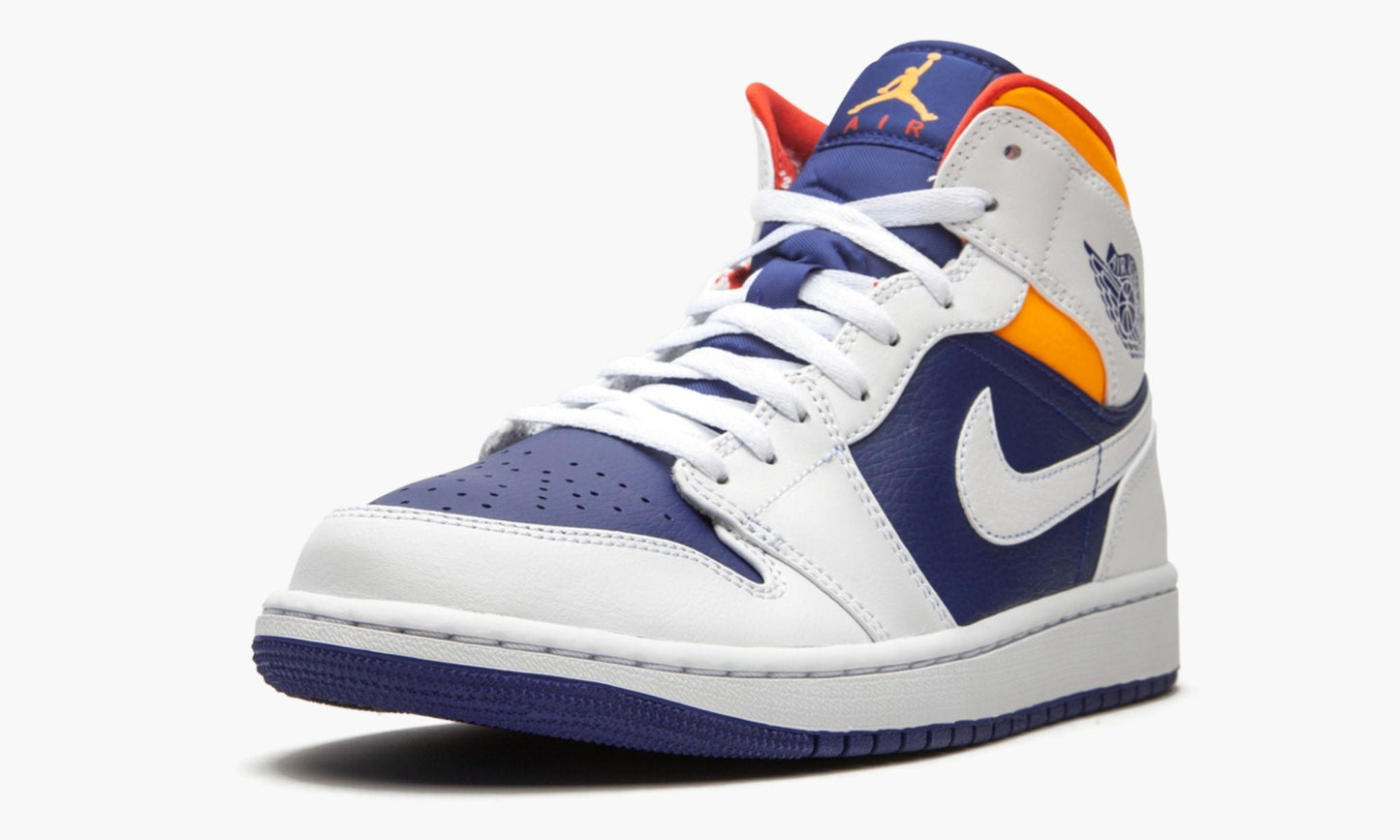 Air Jordan 1 Mid Royal Blue / Laser Orange Sneakers - Pro-Level