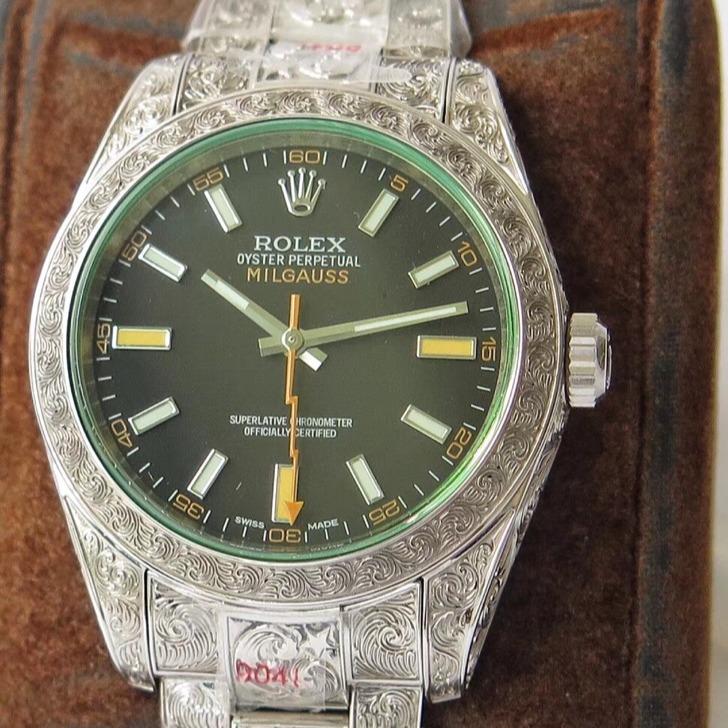 MILGAUSS 40MM STAINLESS STEEL GREEN BLACK ORANGE DIAL