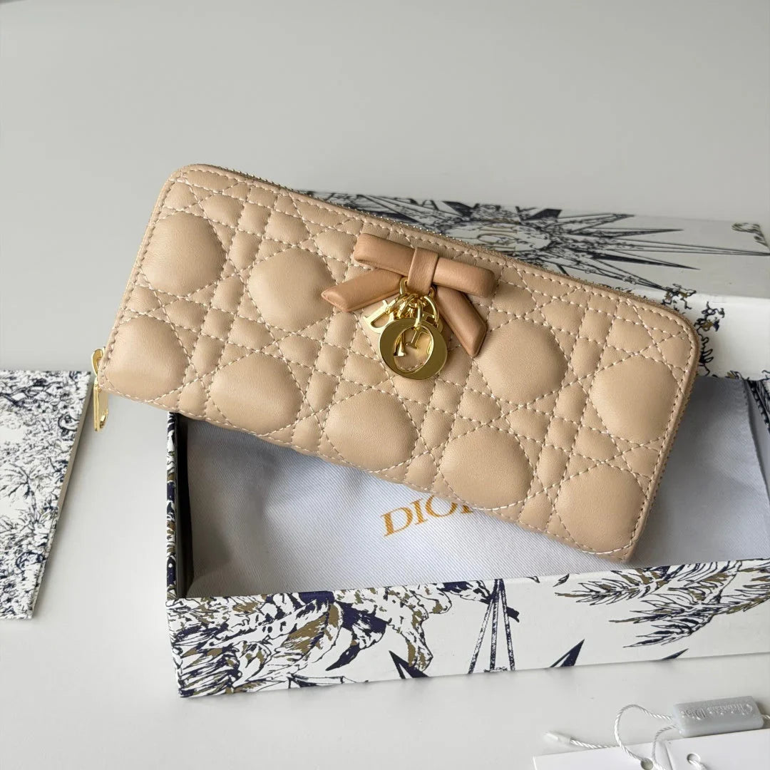 CD 2026 Freesia Long Wallet Lambskin